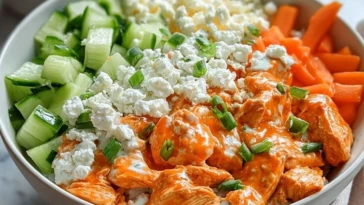 Spicy Buffalo Chicken Cottage Cheese Bowl