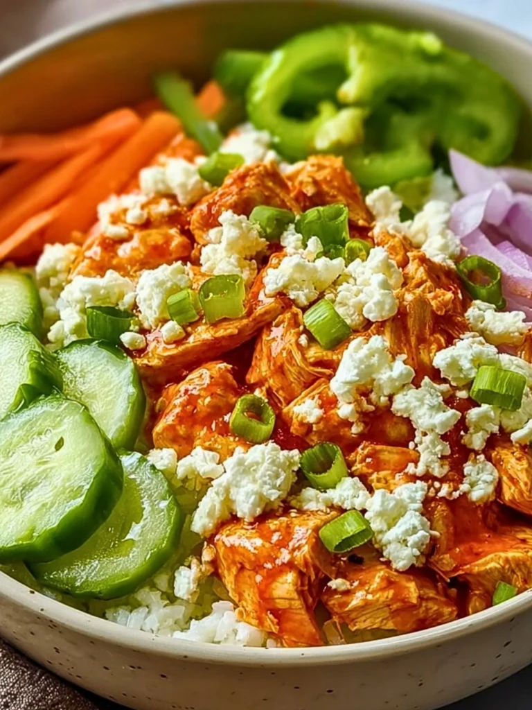 Spicy Buffalo Chicken Cottage Cheese Bowl