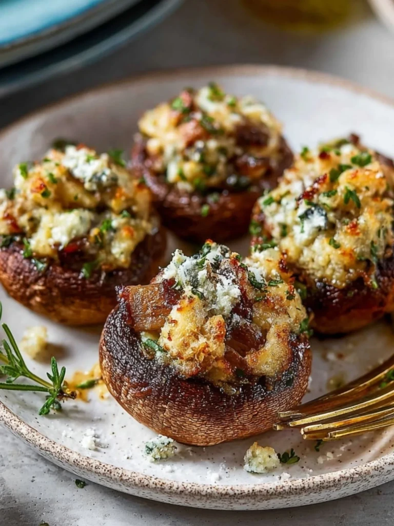 Stuffed Mushrooms with Cheese & Herbs