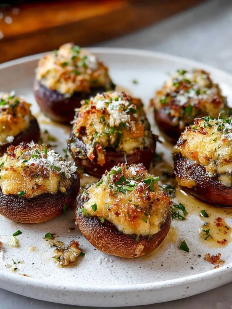 Stuffed Mushrooms with Cheese & Herbs