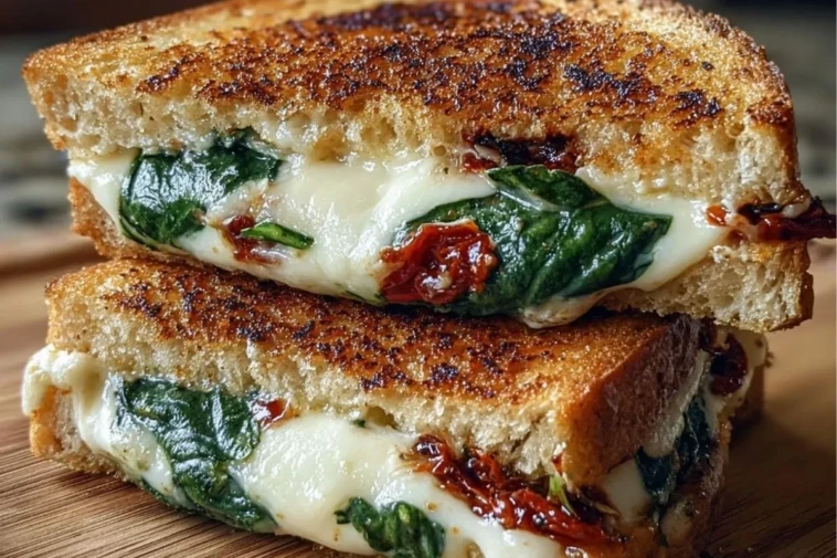 Sun-Dried Tomato, Spinach, and Ricotta Grilled Cheese