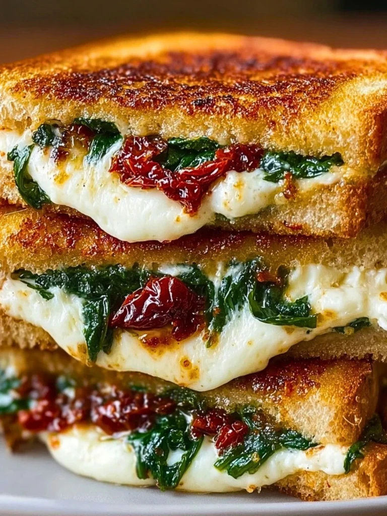 Sun-Dried Tomato, Spinach, and Ricotta Grilled Cheese