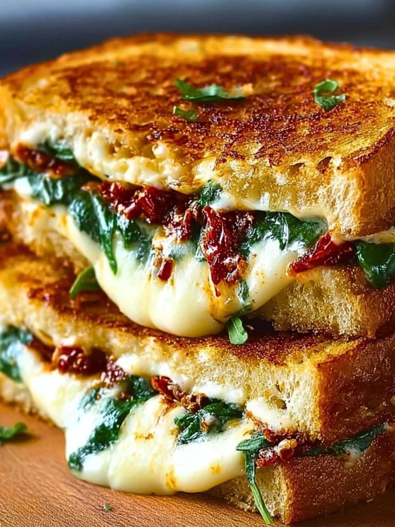 Sun-Dried Tomato, Spinach, and Ricotta Grilled Cheese