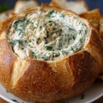 Vegan Spinach Dip in a Bread Bowl