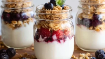 Yogurt Parfaits in mason jars - 1