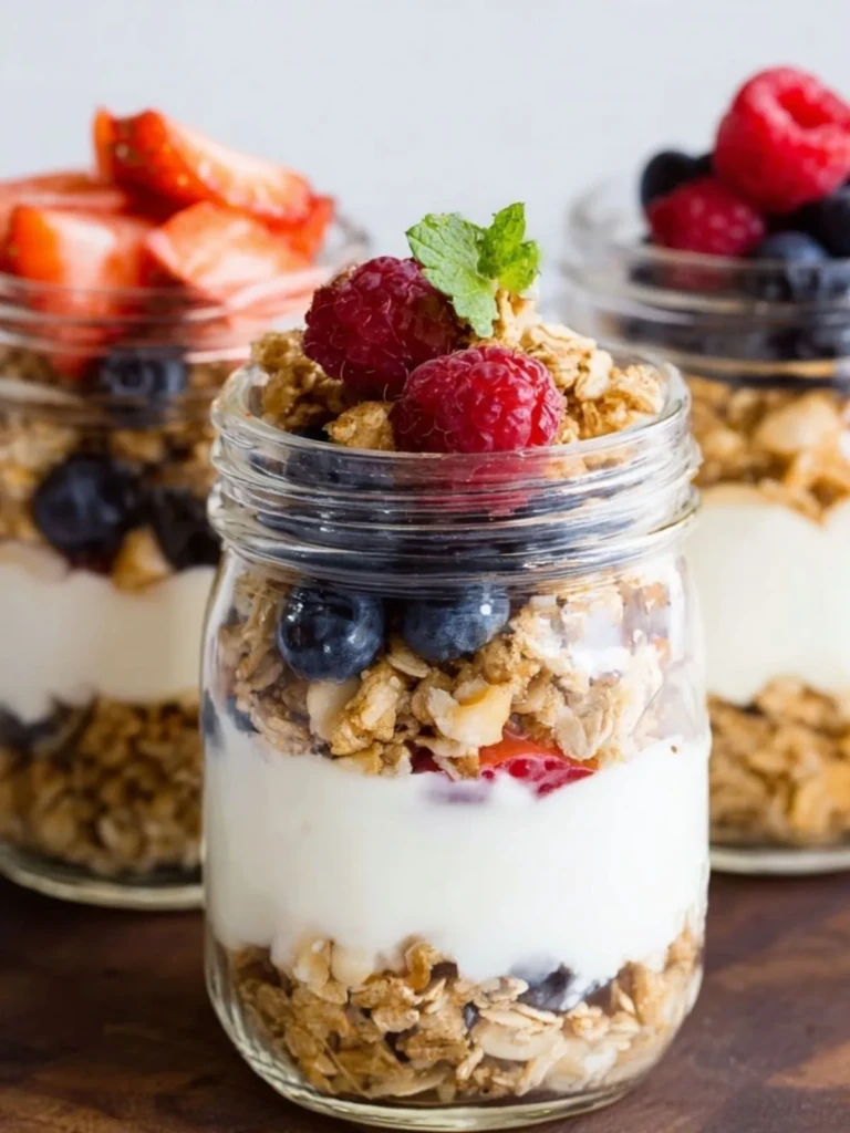 Yogurt Parfaits in mason jars - 2