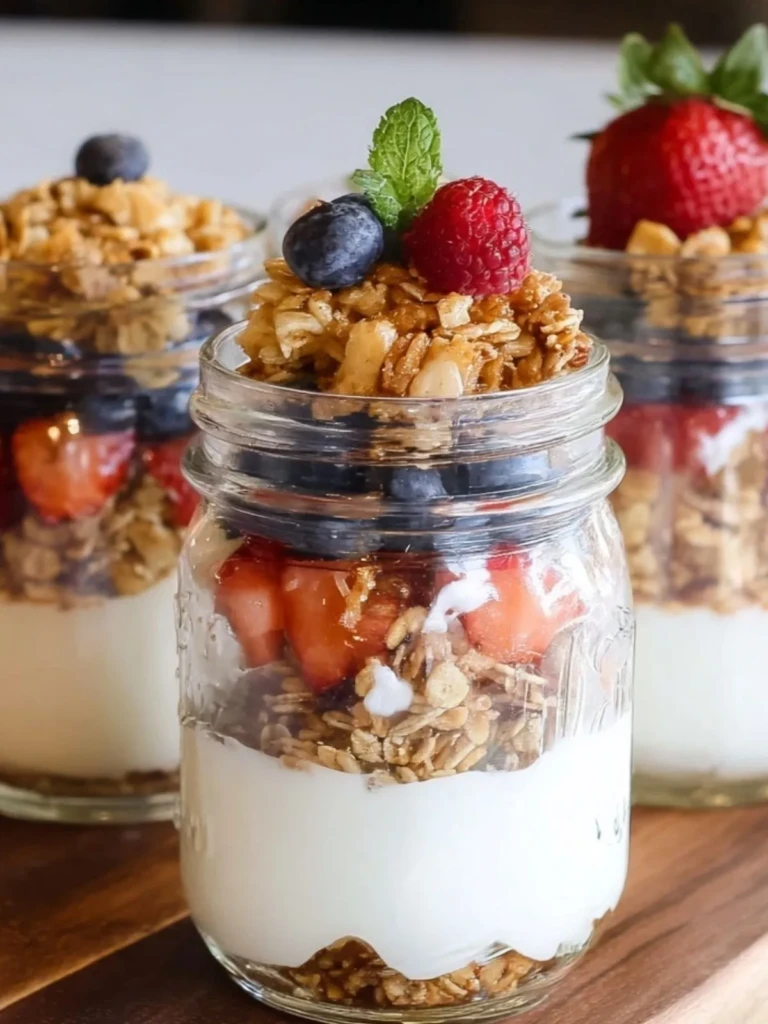 Yogurt Parfaits in mason jars - 3