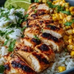 Zesty Street Corn Chicken Rice Bowl with Cilantro-Lime Rice