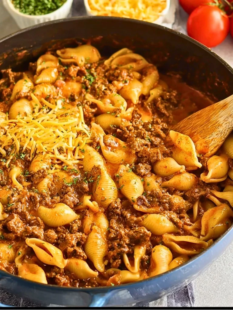 Beef and Shell Pasta One-pot meal with beef and pasta shells - 3