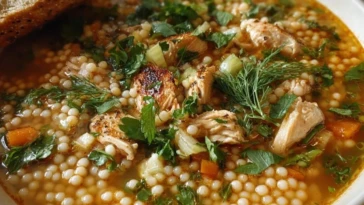 Chicken and Pearl Couscous Soup