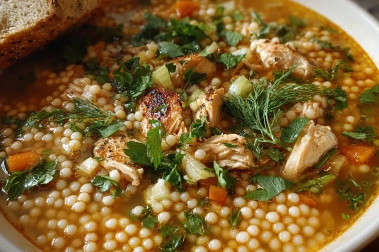 Chicken and Pearl Couscous Soup