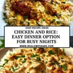 Chicken and Rice Easy dinner option for busy nights - Pin 1