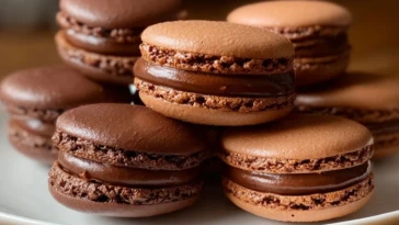Chocolate Macarons: French Cookies with Ganache Filling