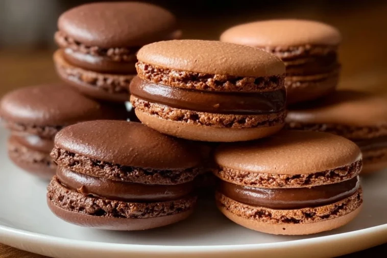 Chocolate Macarons: French Cookies with Ganache Filling