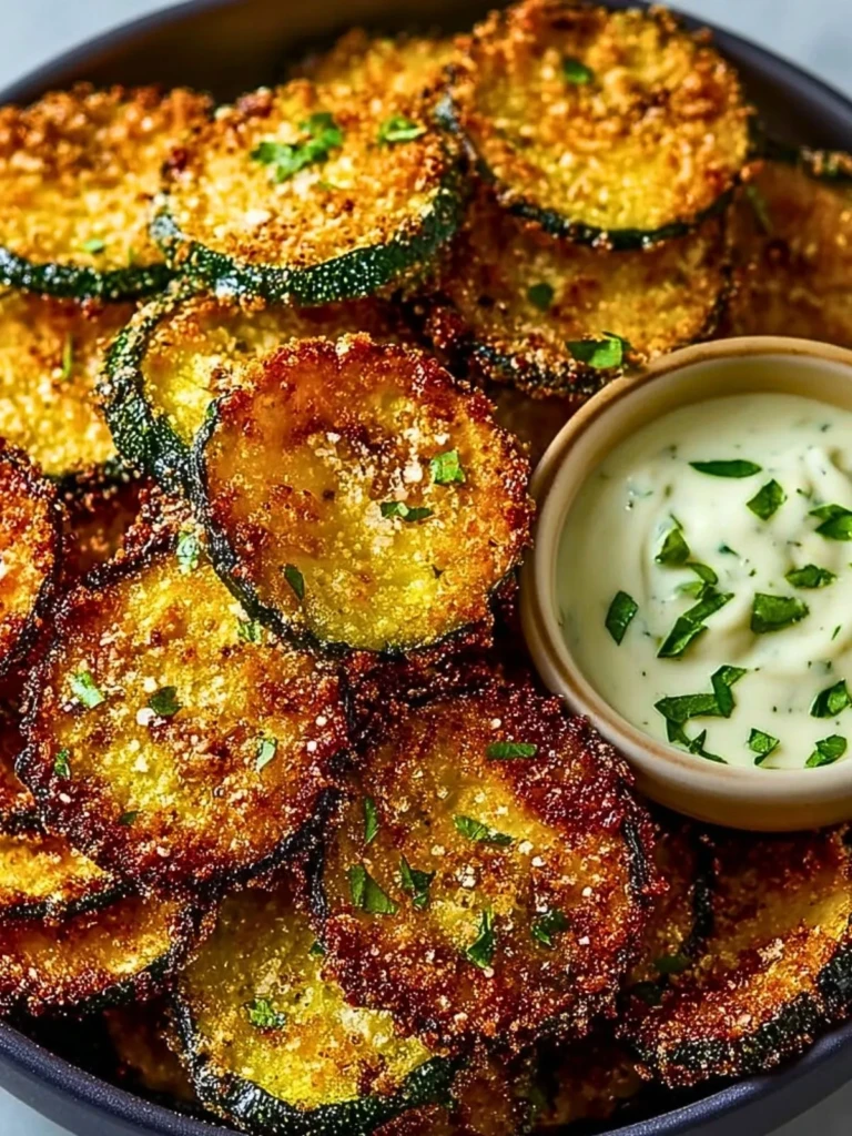 Crispy Zucchini Chips with Basil Mayo