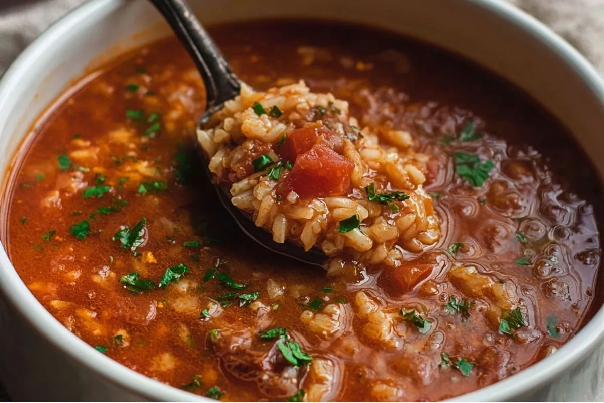 Hearty Tomato Rice Soup