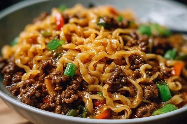 Mongolian Ground Beef Noodles