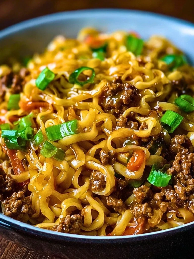 Mongolian Ground Beef Noodles