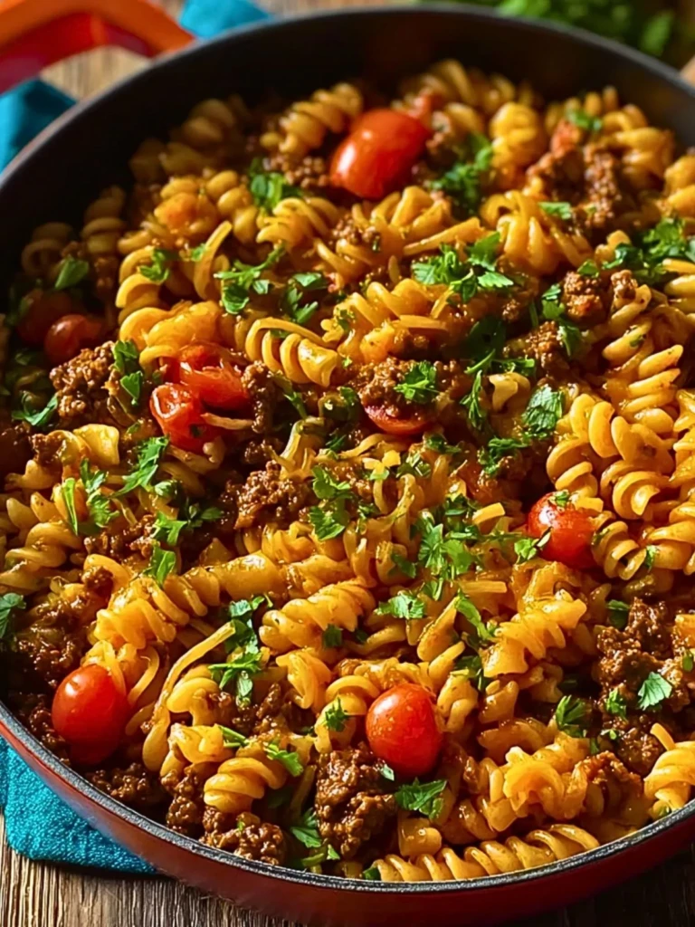 One Pot Beef Taco Pasta