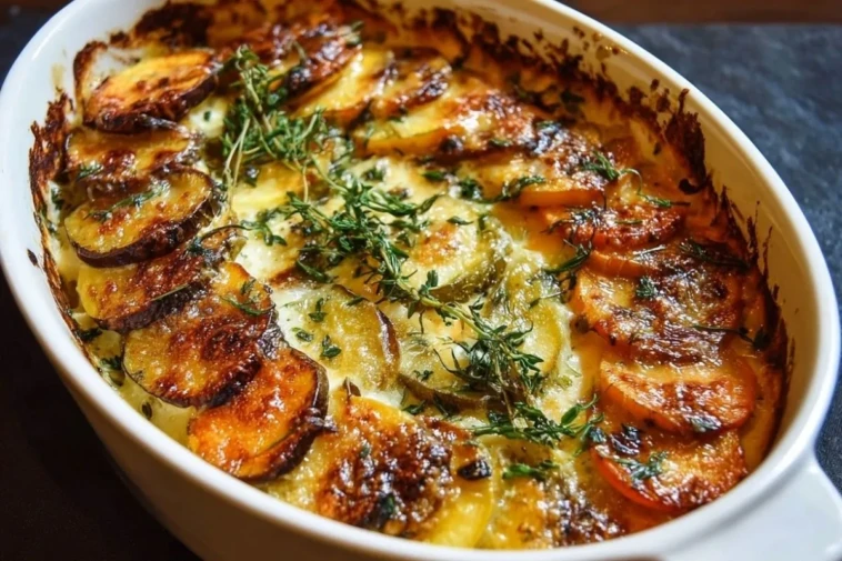 Root Veggie Gratin Baked vegetable dish with cheese - 1