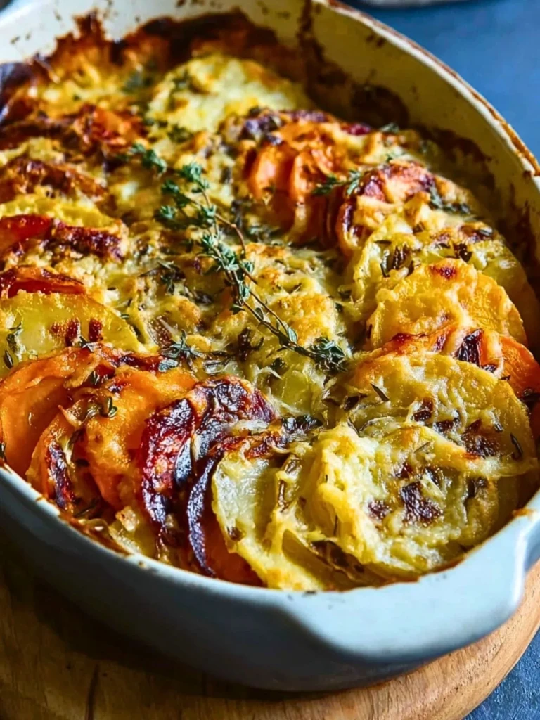 Root Veggie Gratin Baked vegetable dish with cheese - 3