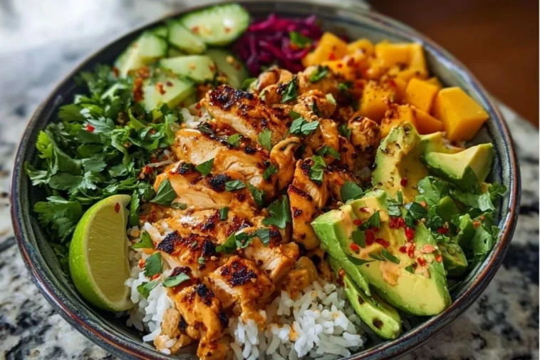 Spicy Thai Peanut Chicken Bowl