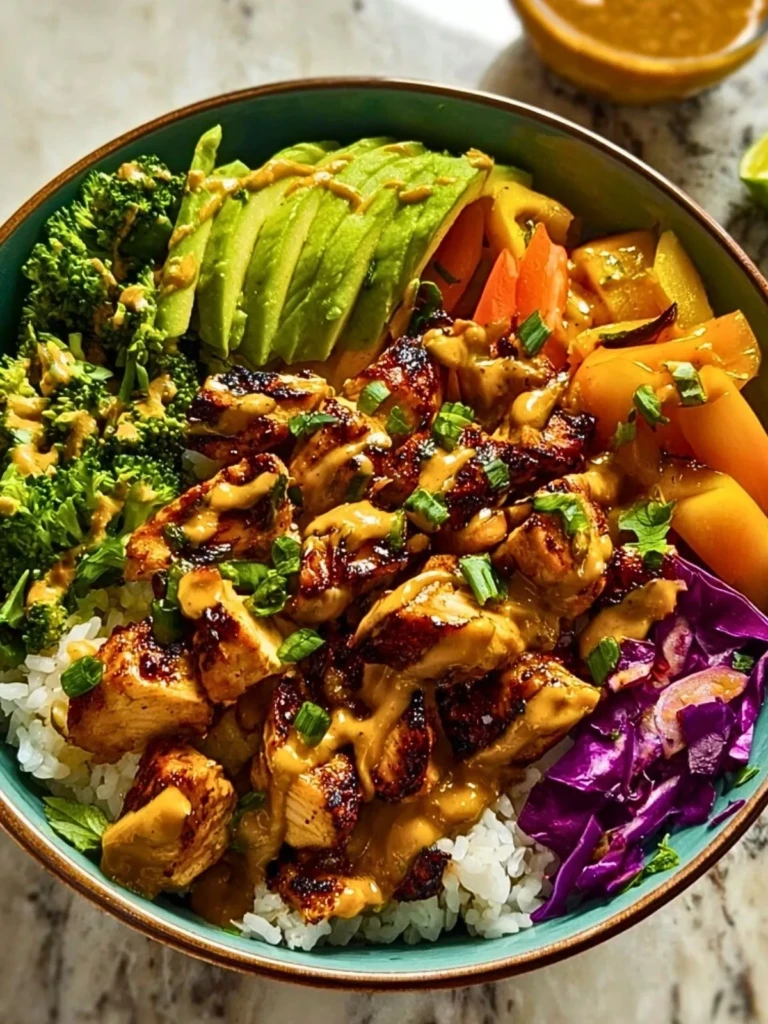 Spicy Thai Peanut Chicken Bowl