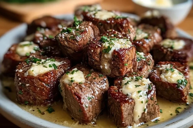Steak Bites with Garlic Butter and Parmesan