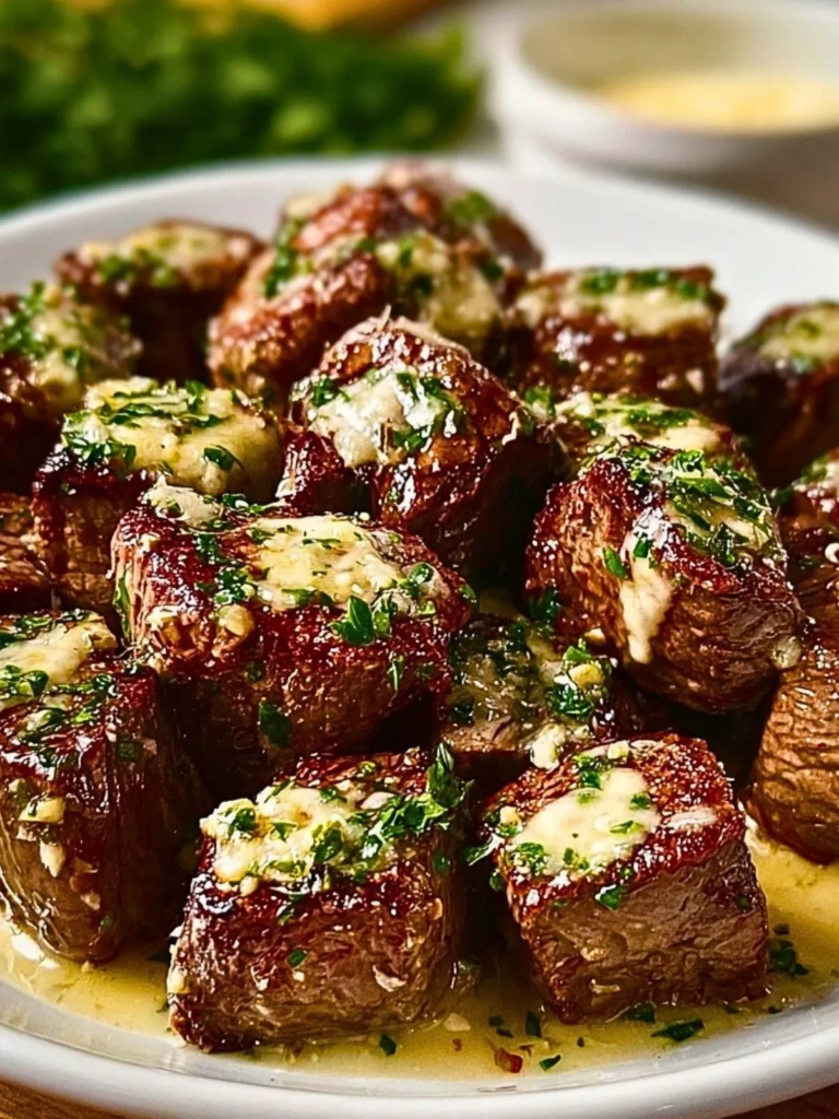 Steak Bites with Garlic Butter and Parmesan