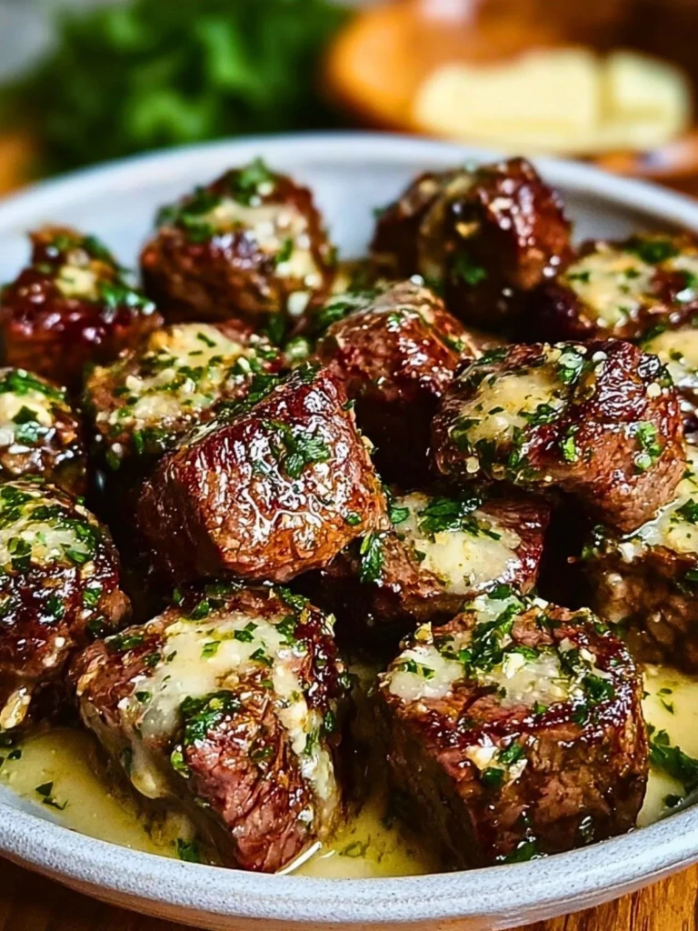 Steak Bites with Garlic Butter and Parmesan