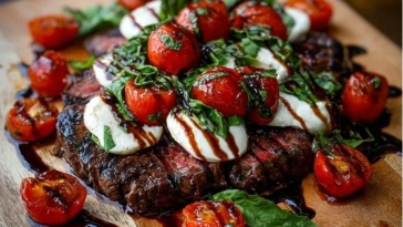 Steak Caprese with Balsamic Glaze