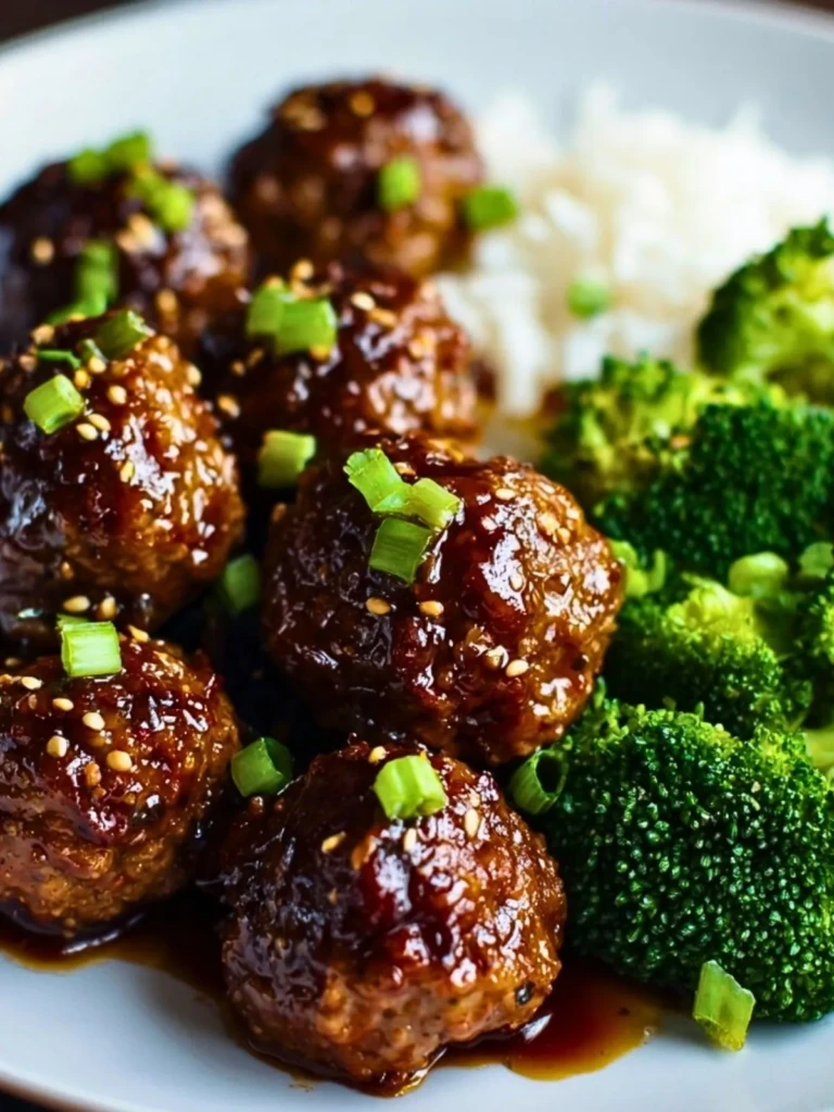 Sticky Mongolian Meatballs and Broccoli Asian-inspired dinner option - 3