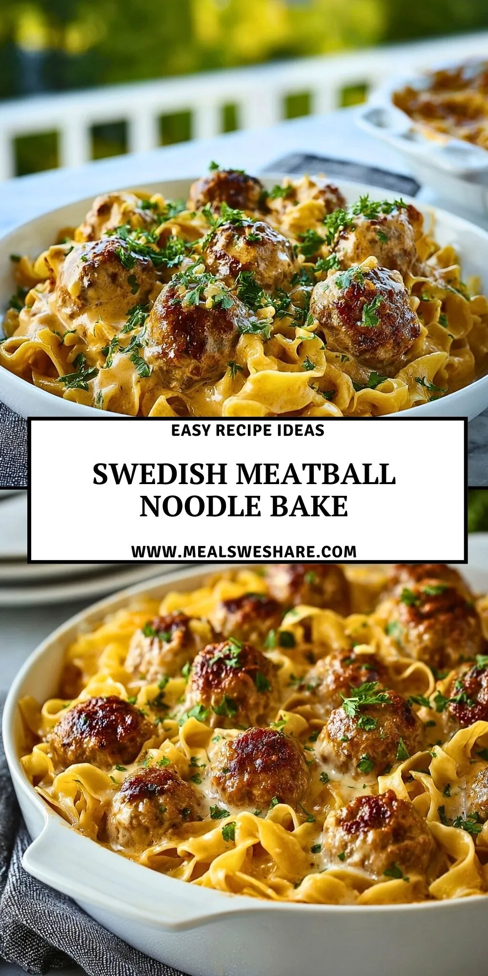 Swedish Meatball Noodle Bake - Pin 1