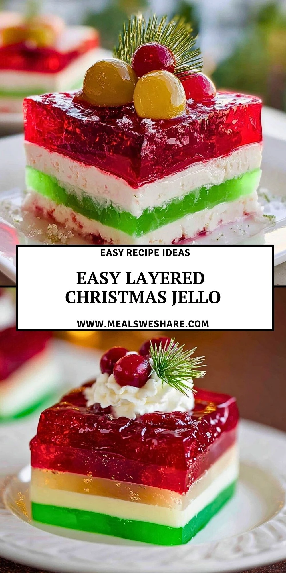 Easy Layered Christmas Jello - Pin 1