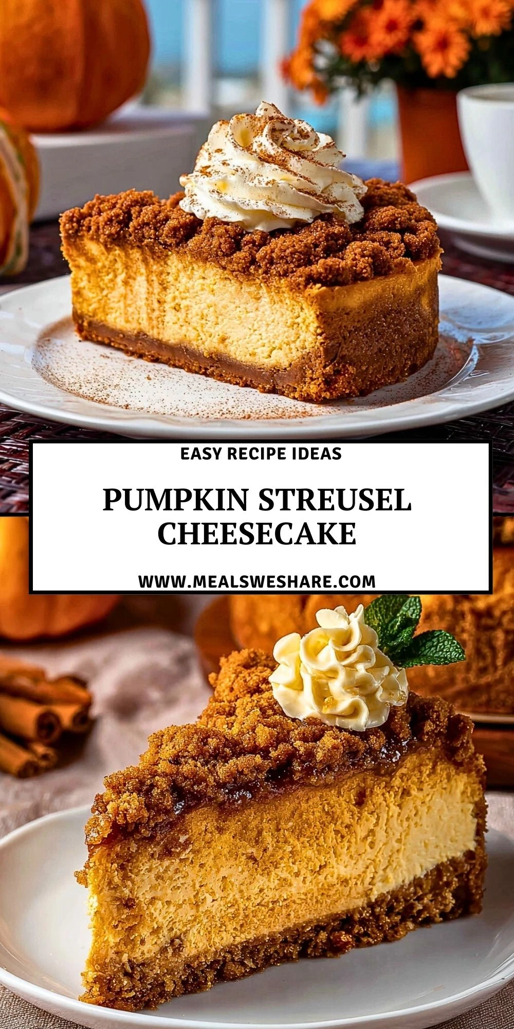 Pumpkin Streusel Cheesecake - Pin 1
