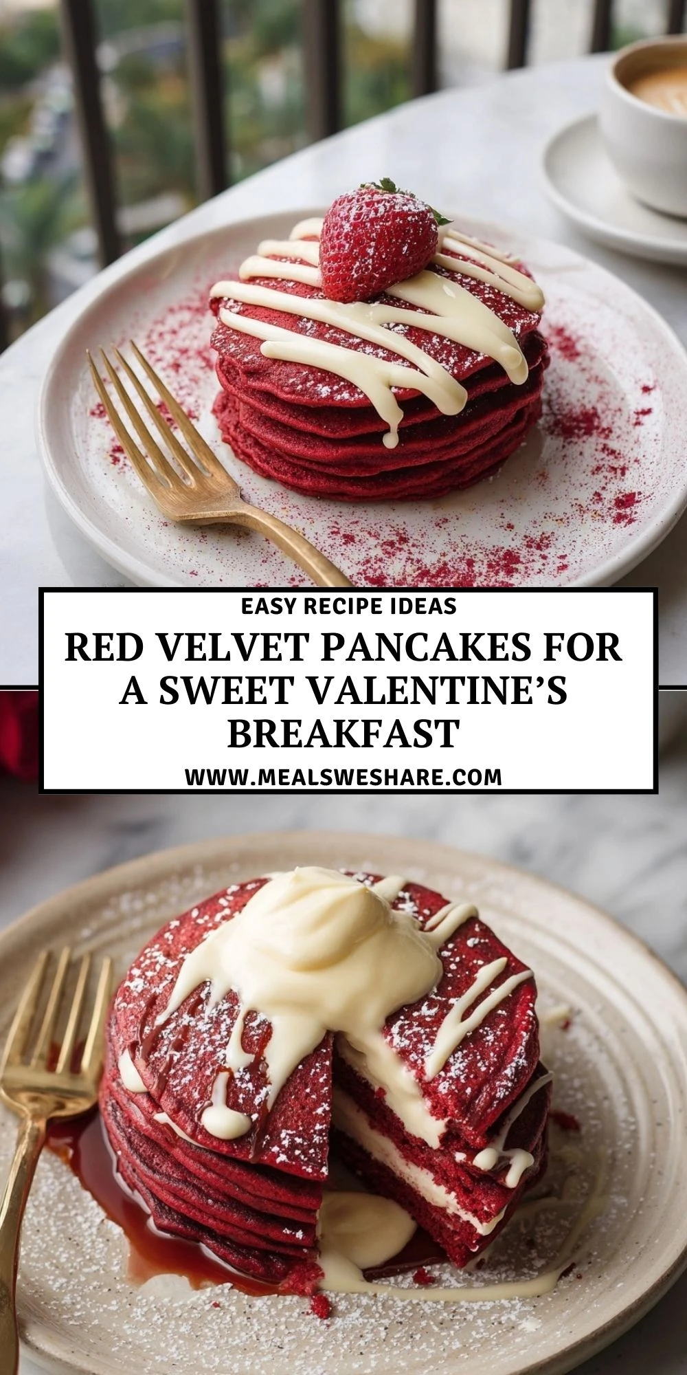 Red Velvet Pancakes For A Sweet Valentine’s Breakfast - Pin 1
