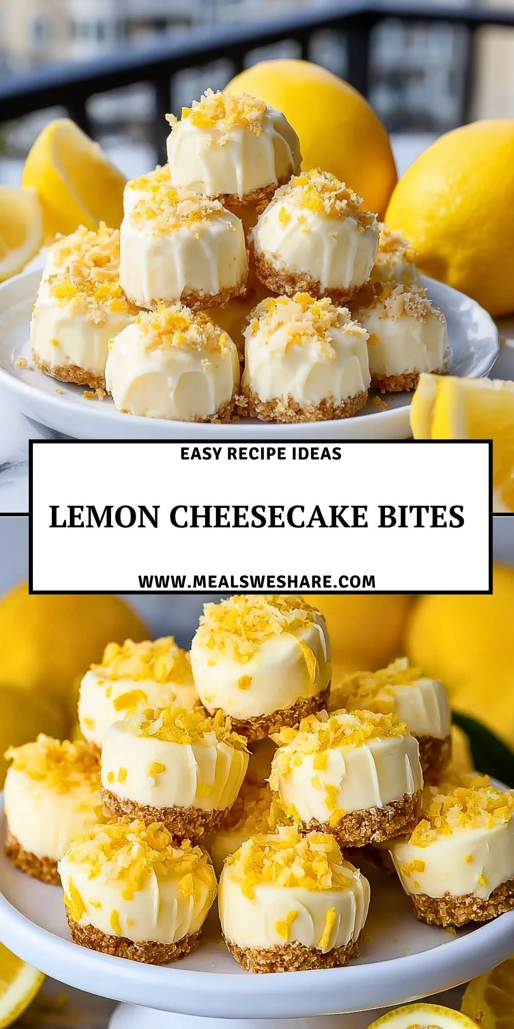 Lemon Cheesecake Bites - Pin 1